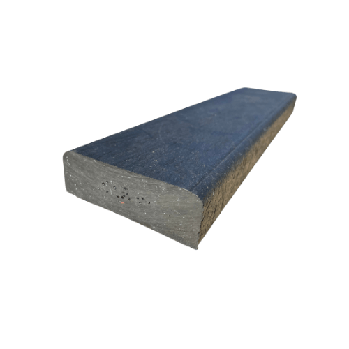 Plastplanke med 2 afrundet kanter - Sort