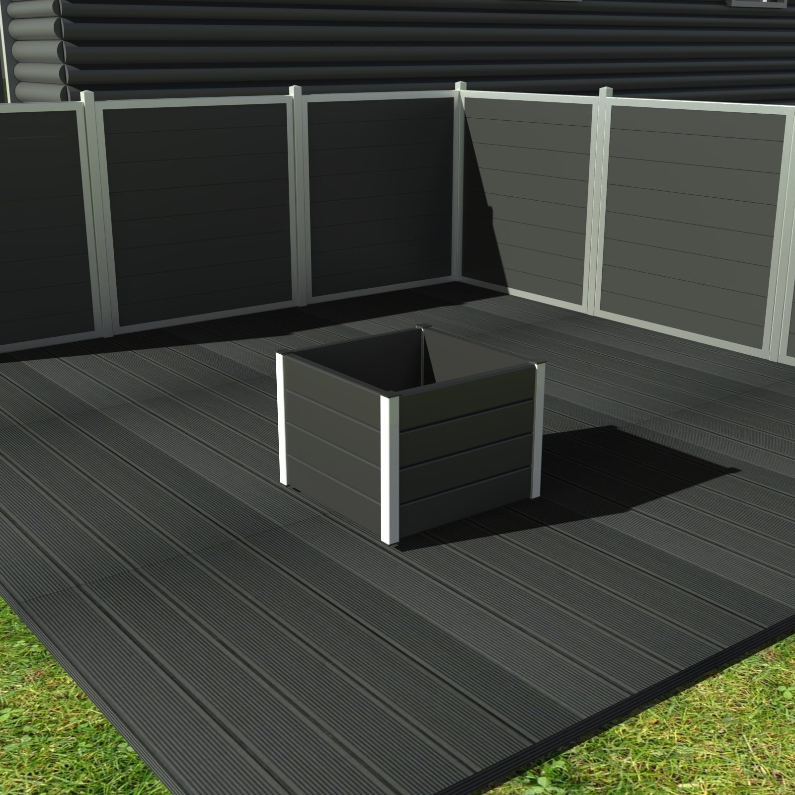 Kvadratiske blomsterkummer - Med hjul - Galv. hjørner