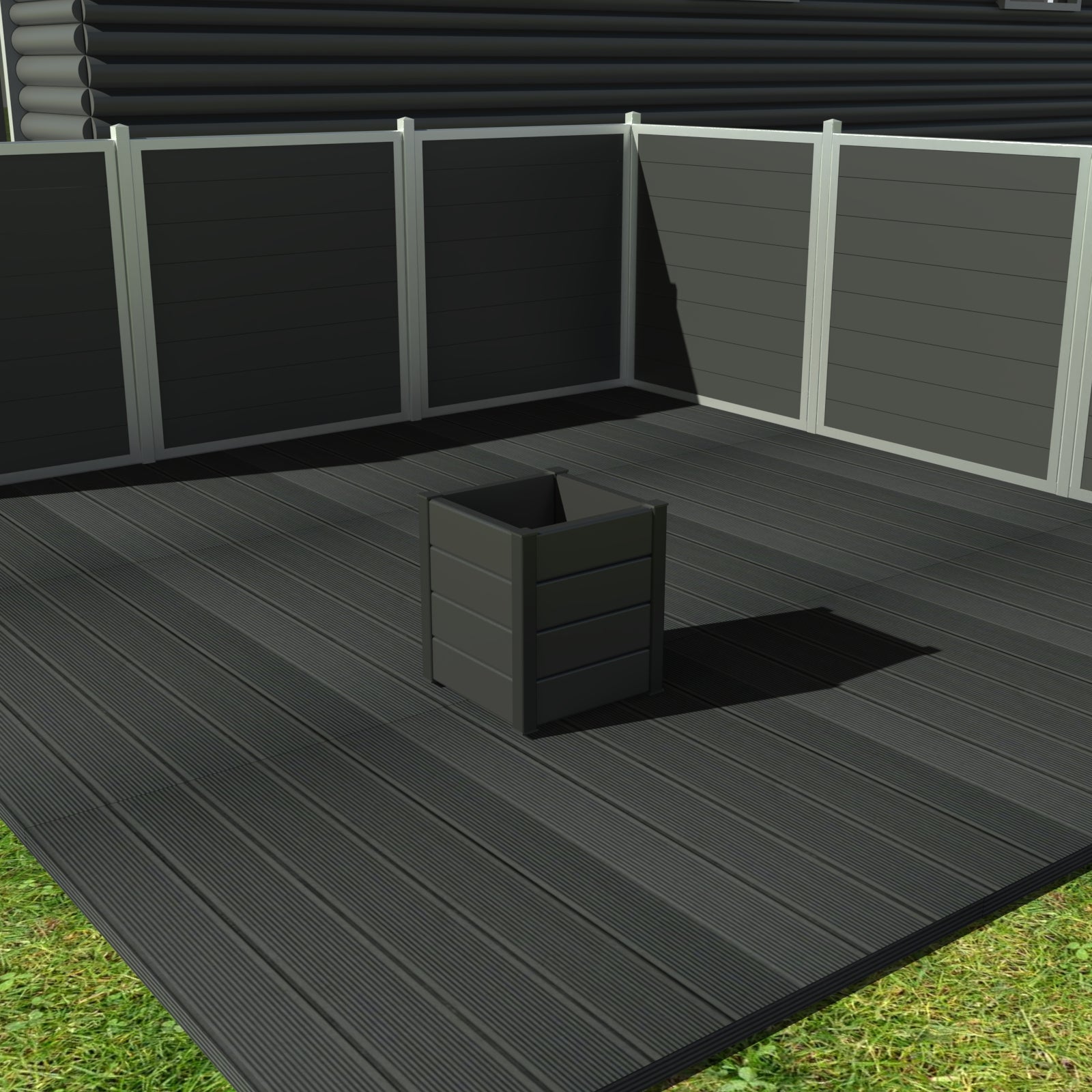 Kvadratiske blomsterkummer - Med Hjul