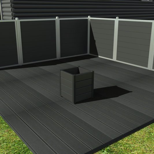 Fyrkantiga blomkrukor - Med hjul