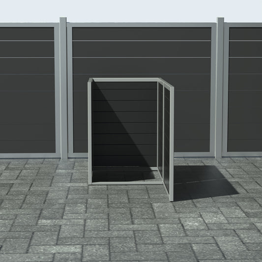 Skraldespandsskjuler - Single med låge - Sort