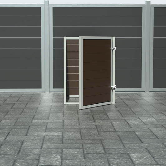 Skraldespandsskjuler - Single med låge - Brun