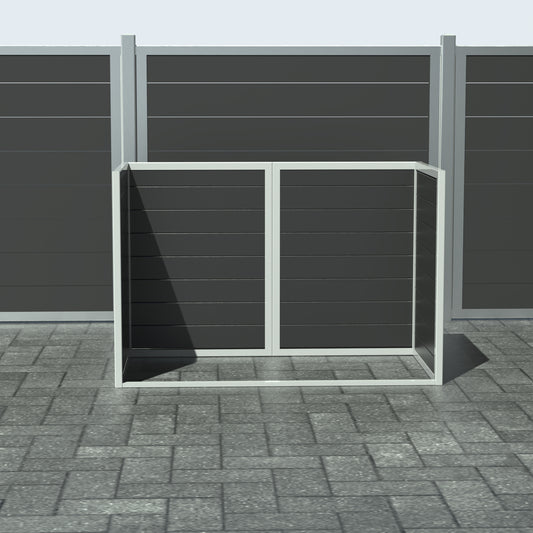 Papperskorgskydd - Dubbel utan dörr - Svart