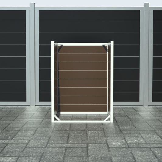 Skraldespandsskjuler - Single uden låge - Brun