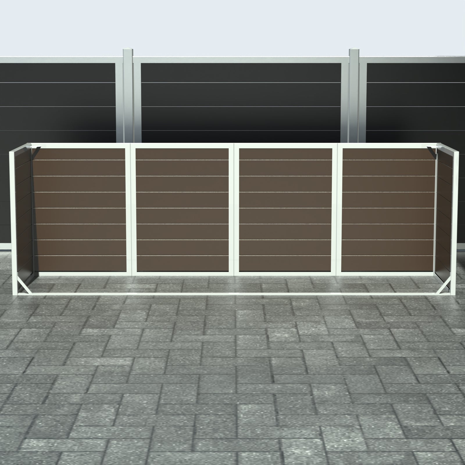 Skraldespandsskjuler - Quatro uden låge - Brun