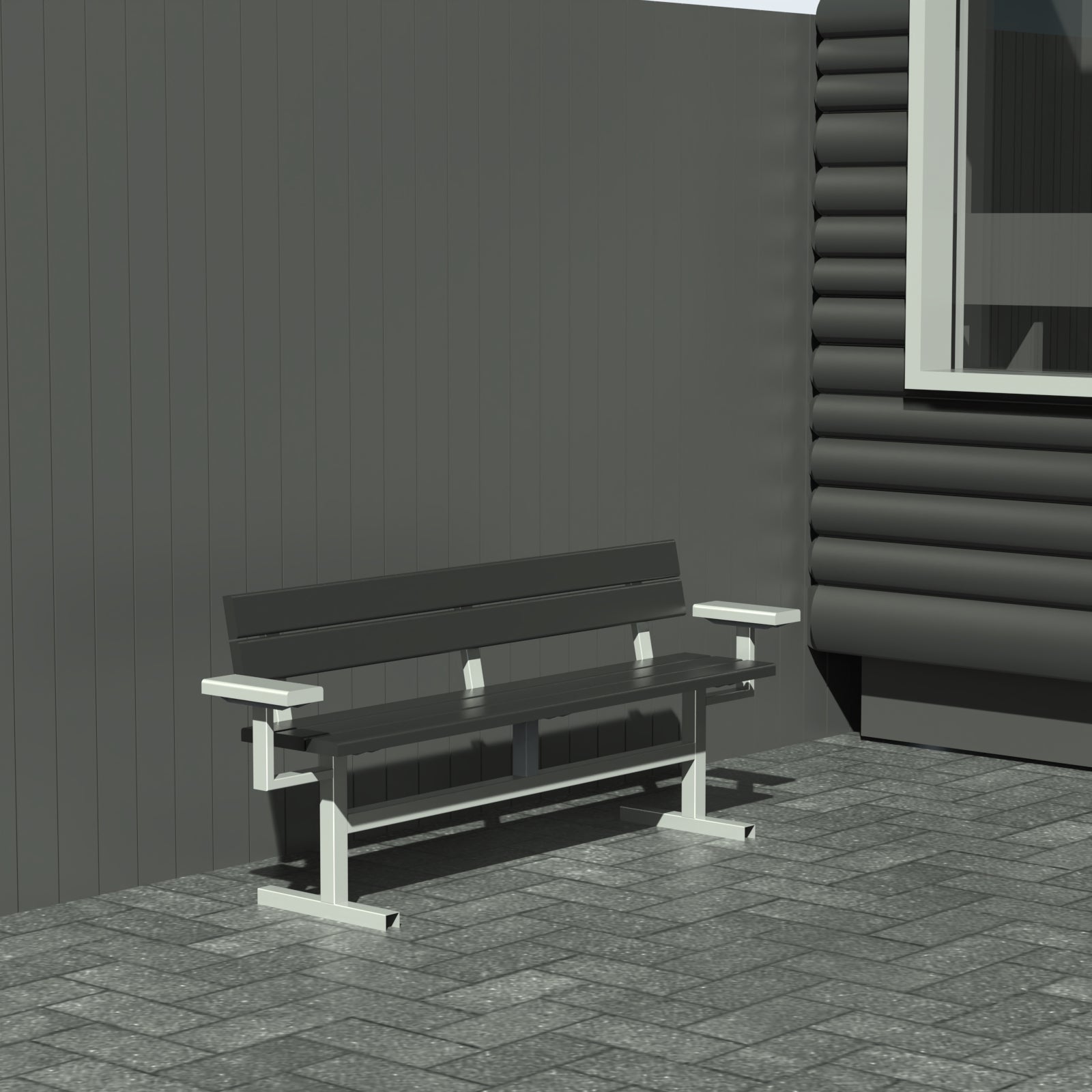 Bænk - Med ryglæn og armlæn