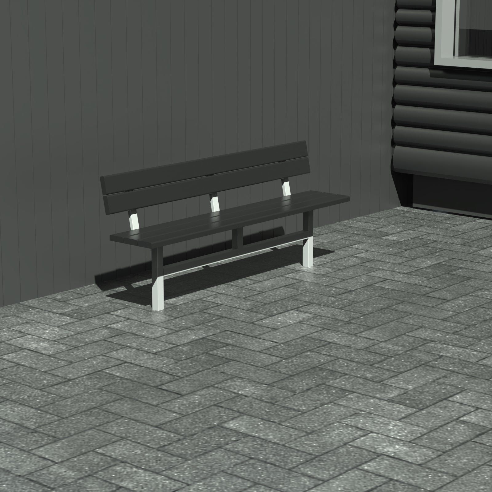 Bænk til nedstøbning - Med ryglæn