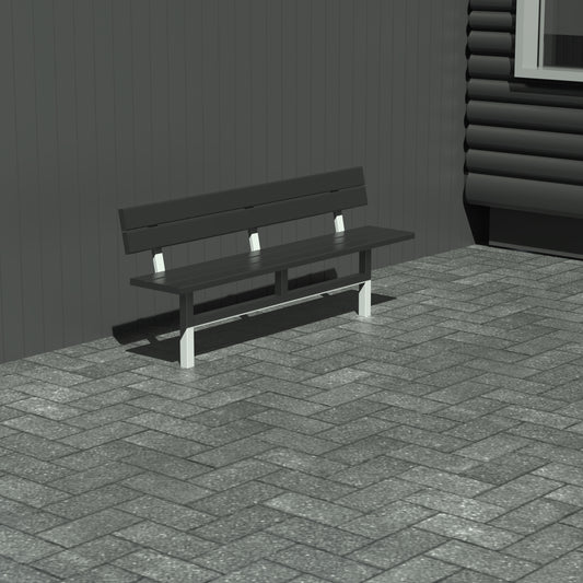 Bænk til nedstøbning - Med ryglæn