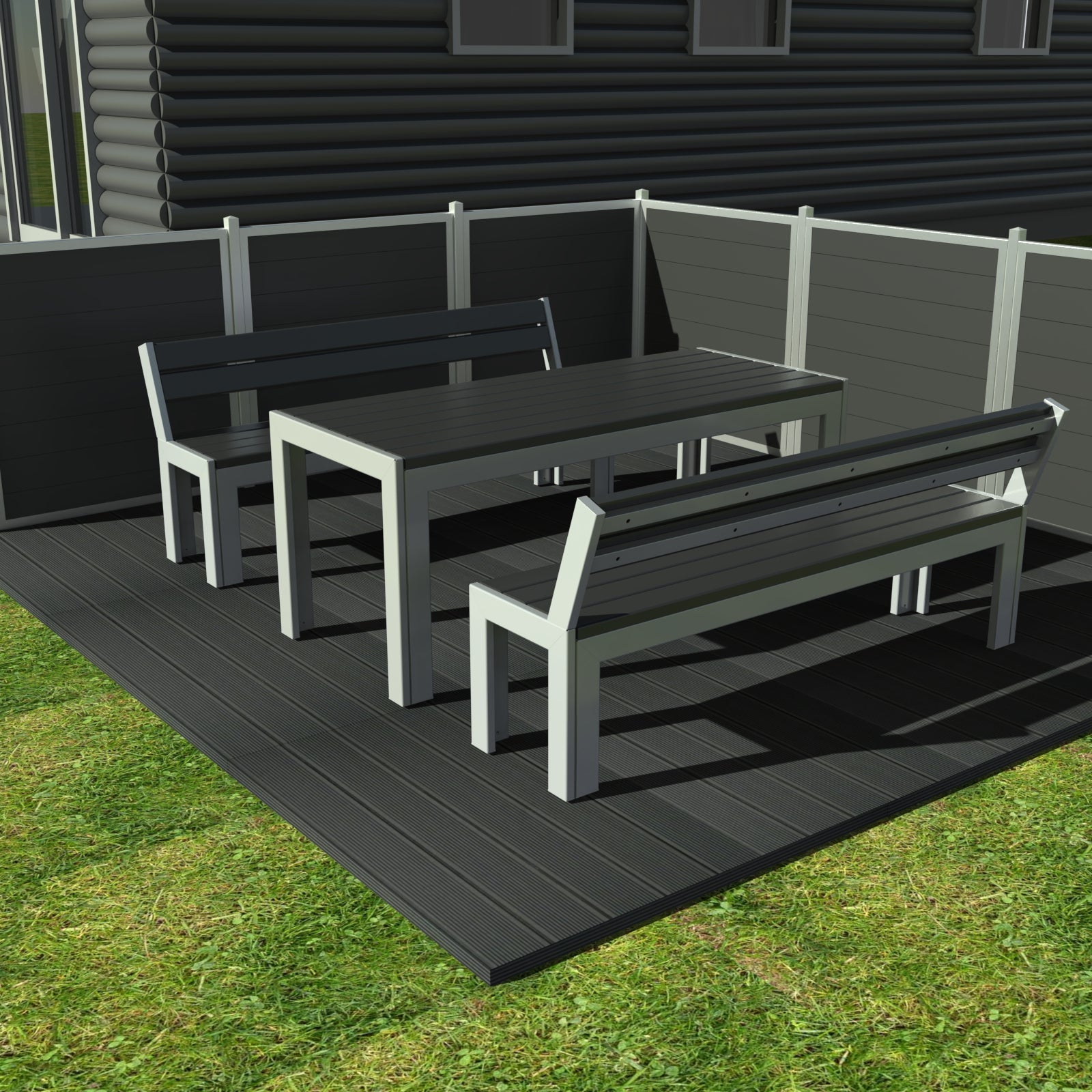 Opal Bord bænkesæt - Med ryglæn