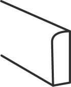 Plastplanke med 1 Afrundet Kant - Sort