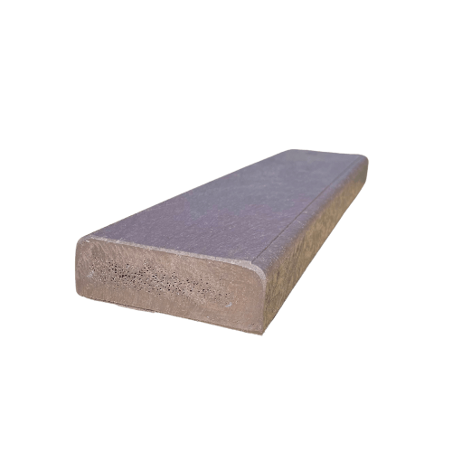 Plastplanke med 2 afrundet kanter - Brun