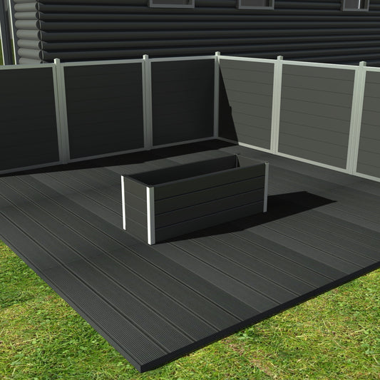 Aflange blomsterkummer - Med hjul - Galv. hjørner