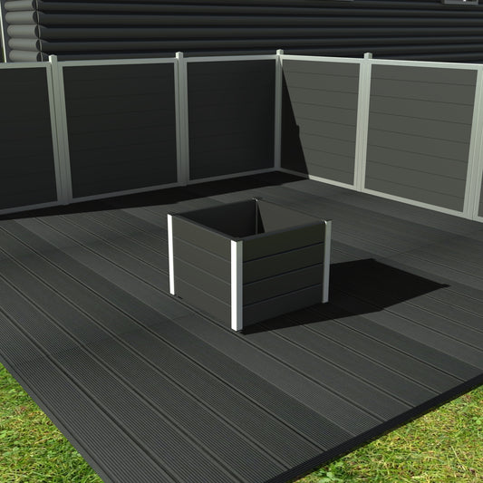 Kvadratiske blomsterkummer - Med hjul - Galv. hjørner