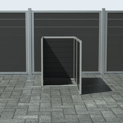 Skraldespandsskjuler - Single med låge - Sort