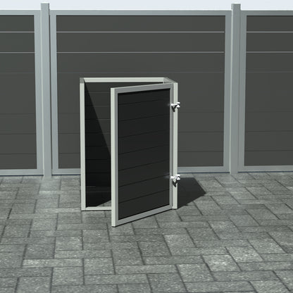 Skraldespandsskjuler - Single med låge - Sort