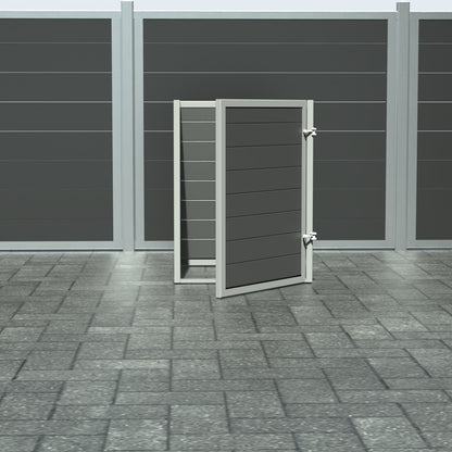 Skraldespandsskjuler - Single med låge - Grå