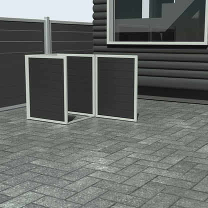 Skraldespandsskjuler - Single med låge - Sort