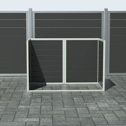 Skraldespandsskjuler - Dobbelt uden låge - Sort