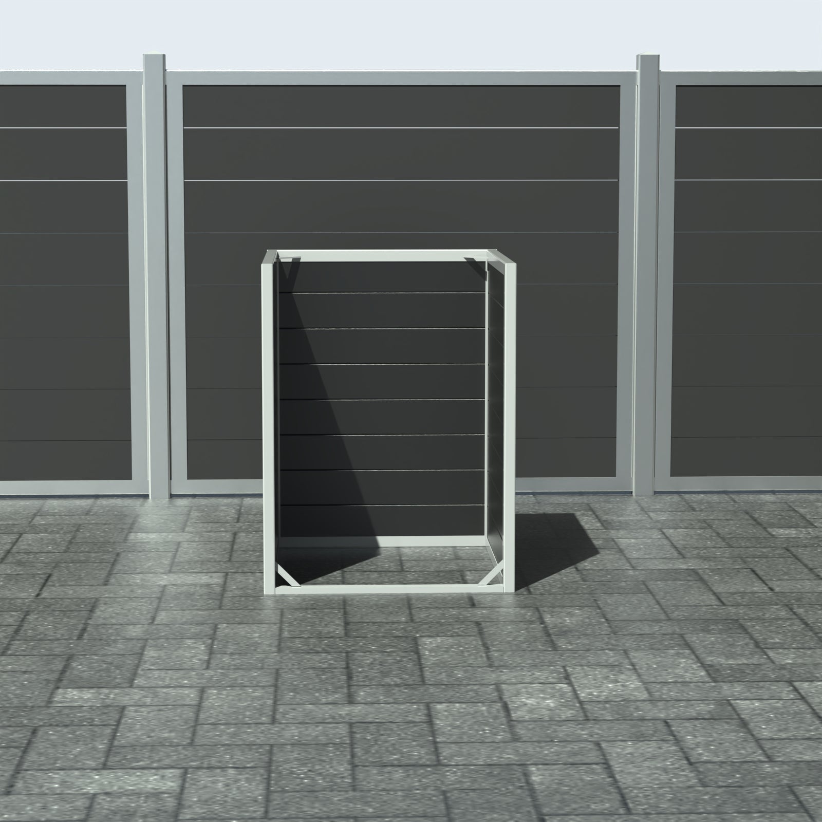 Skraldespandsskjuler - Single uden låge - Sort