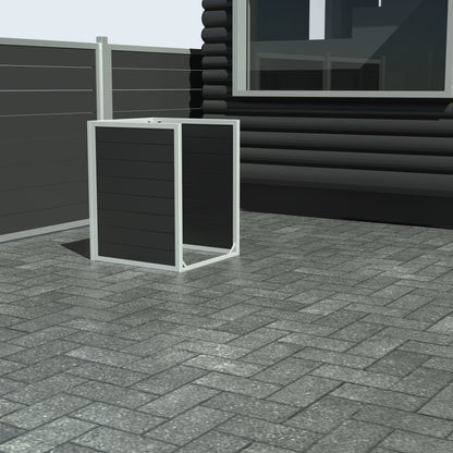 Skraldespandsskjuler - Single uden låge - Sort