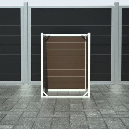 Skraldespandsskjuler - Single uden låge - Brun