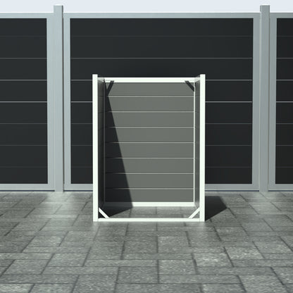 Skraldespandsskjuler - Single uden låge - Grå