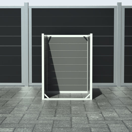 Skraldespandsskjuler - Single uden låge - Aske grå