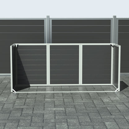 Skraldespandsskjuler - Triple uden låge - Sort