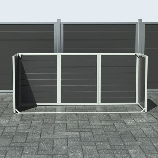 Skraldespandsskjuler - Triple uden låge - Sort