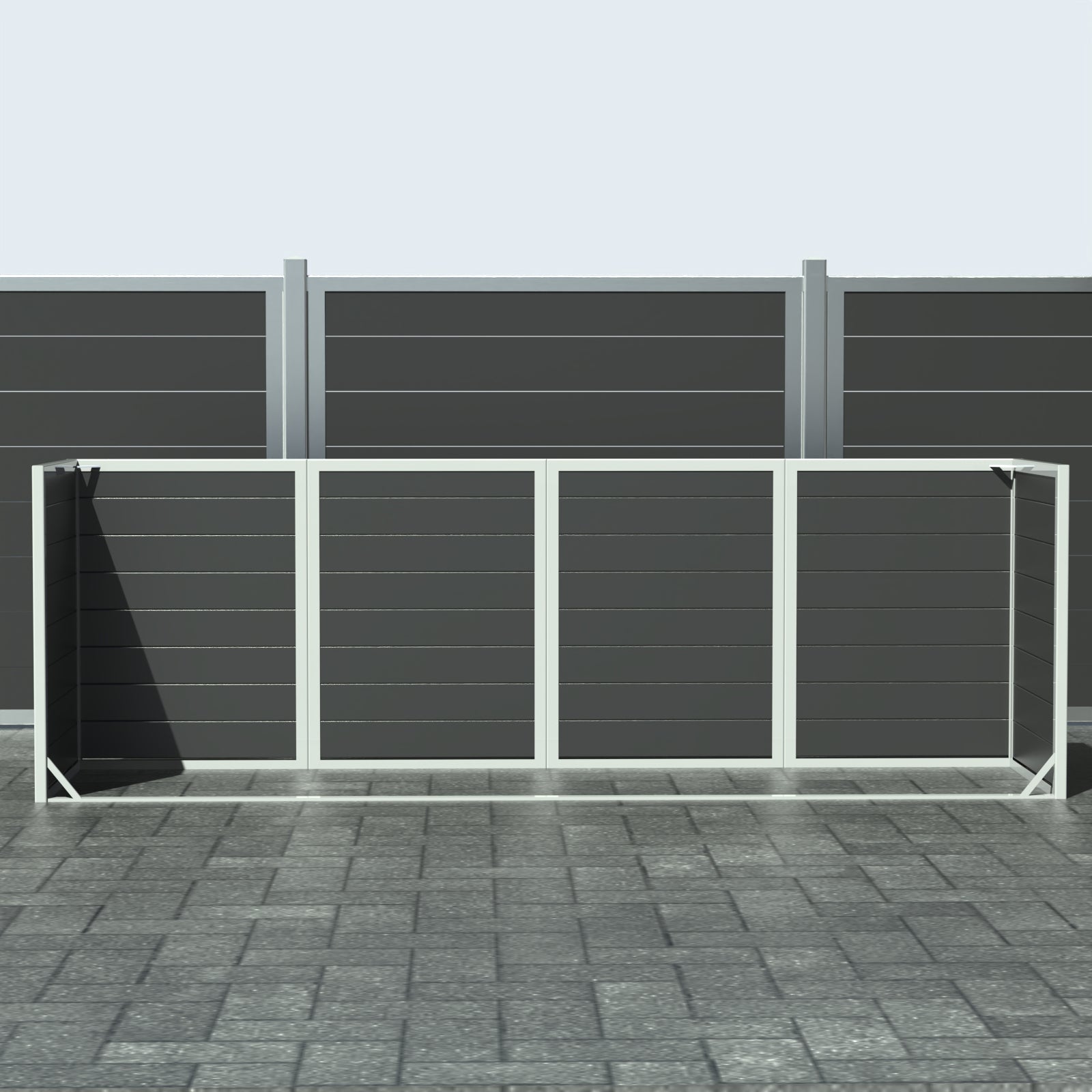 Skraldespandsskjuler - Quatro uden låge - Sort