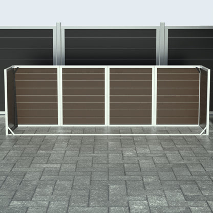 Skraldespandsskjuler - Quatro uden låge - Brun