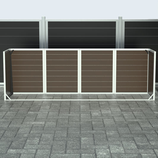 Skraldespandsskjuler - Quatro uden låge - Brun