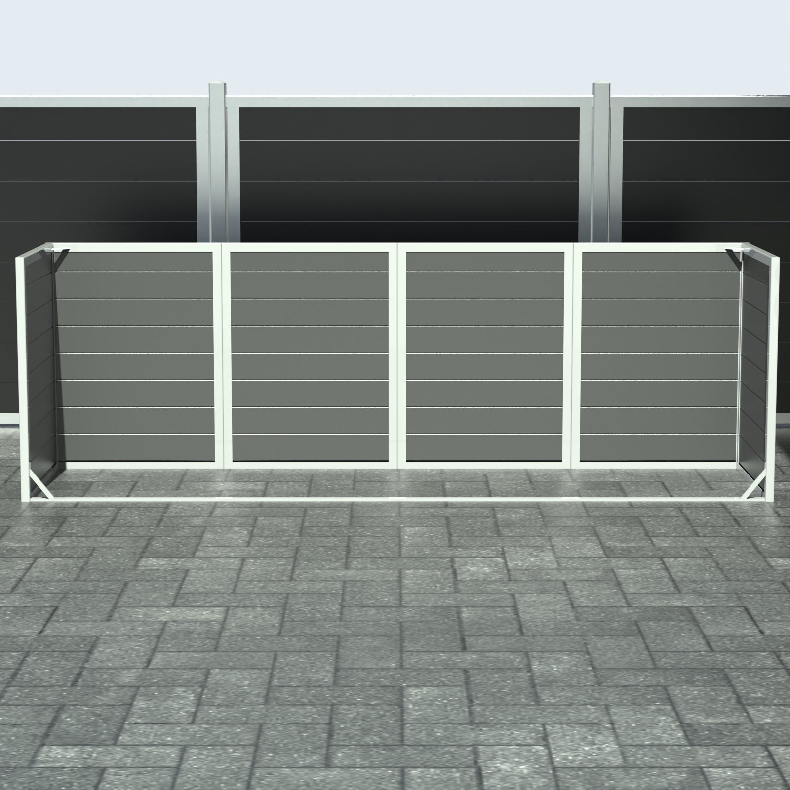 Skraldespandsskjuler - Quatro uden låge - Aske grå