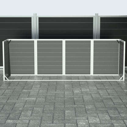 Skraldespandsskjuler - Quatro uden låge - Grå