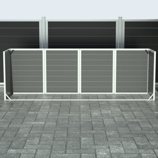 Skraldespandsskjuler - Quatro uden låge - Aske grå