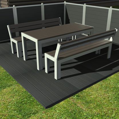 Opal Bord bænkesæt - Med ryglæn