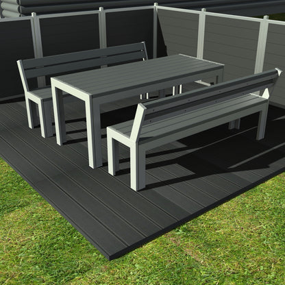 Opal Bord bænkesæt - Med ryglæn