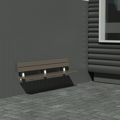 Bænk - Væghængt med ryglæn