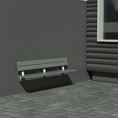 Bænk - Væghængt med ryglæn