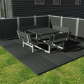 Kvadratisk bord bænkesæt med ryglæn - Vedligeholdelsesfrie genbrugsplastplanker