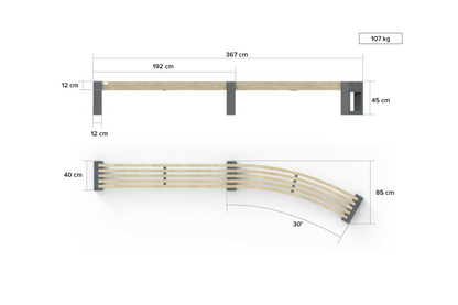 Bænk - Canvas Curved