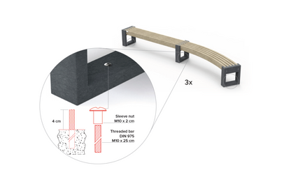 Bænk - Canvas Curved