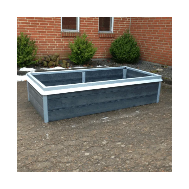 Højbed Classic med sneglekant - Antrazit - Plastplanker -  - Højbede