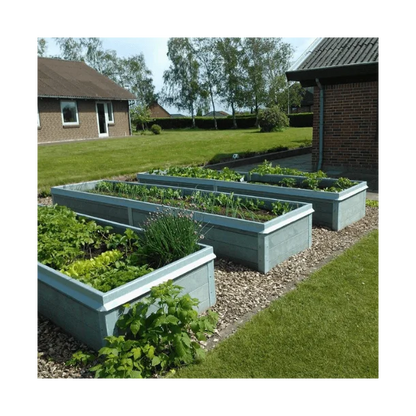 Højbed Classic med sneglekant - Grå - Plastplanker -  - Højbede