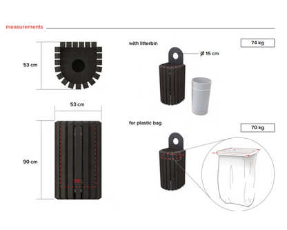 Udendørsskraldespand - Mercure