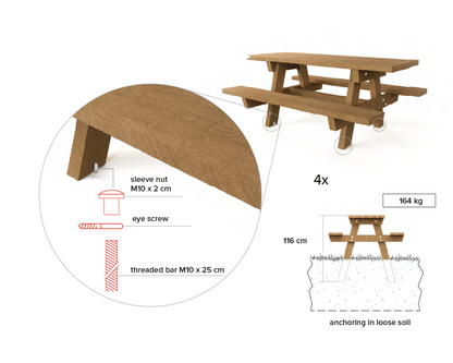 Bord/bænke sæt - Oslo Family (til nedgravning/blød jord)
