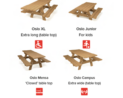 Bord/bænke sæt - Oslo Family (til nedgravning/blød jord)