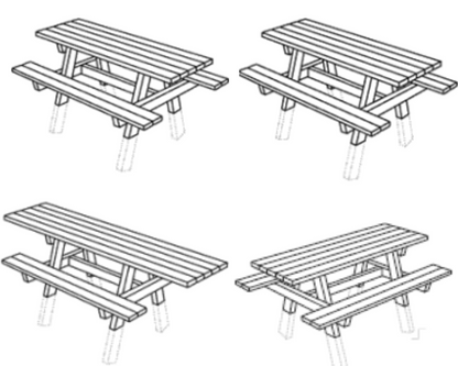 Bord/bænke sæt - Oslo Family (til nedgravning/blød jord)