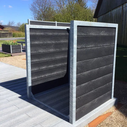 Skraldespandsskjuler - Single uden låge - Brun