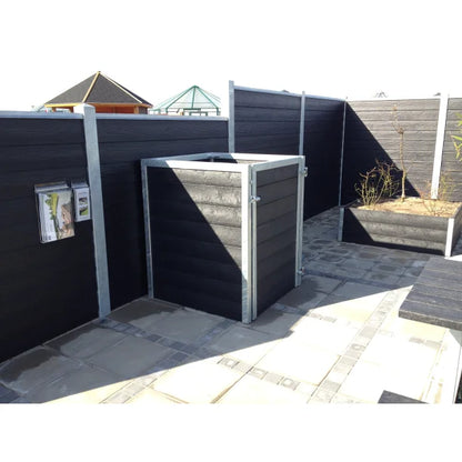 Skraldespandsskjuler - Single uden låge - Brun